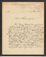 k.k. naturhistorisches Hofmuseum, Intendanzakten 1885-1896 (Hauer), Aktenzahl Z.616/1893, Seite 1